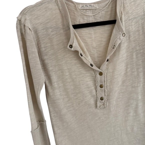 5 for $25❗️Free People Phoebe jersey henley top in ivory - Picture 9 of 13